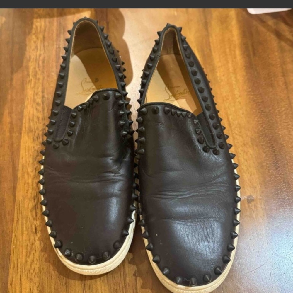 Christian Louboutin Black Spiked Sneakers